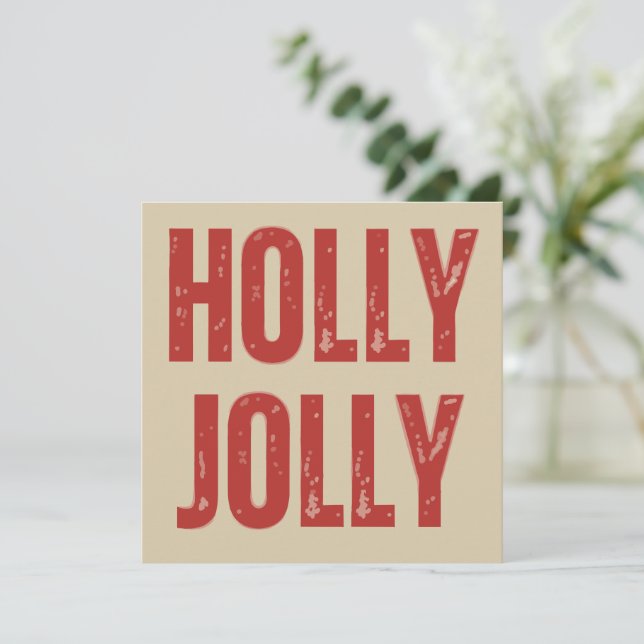 Glad och Retro Familjejul Matchande  Julkort (Stående Fram)