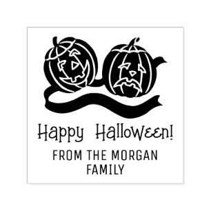 Glad och sur pumpa Gott Halloween Namn Självfärgande Stämpel