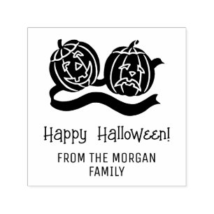 Glad och sur pumpa Gott Halloween Namn Självfärgande Stämpel