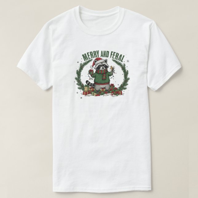 Glad och vild tvättbjörn t shirt (Design framsida)