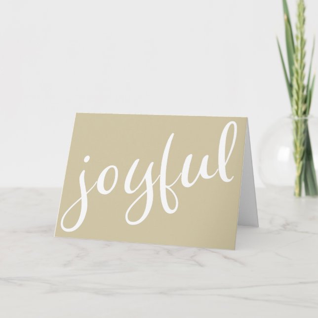 Glad Olivgrön Skript Julkort Helgkort (Framsida)