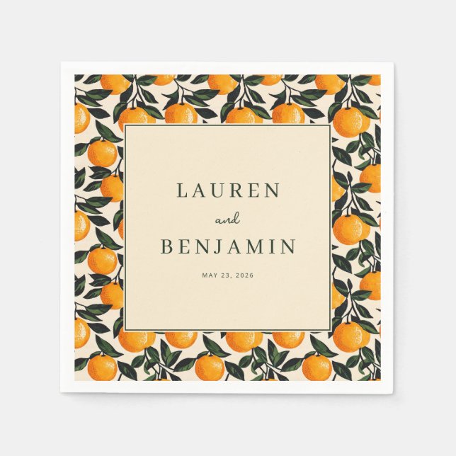 Glad Orange Citrusfrukt Pappersservett (Framsidan)