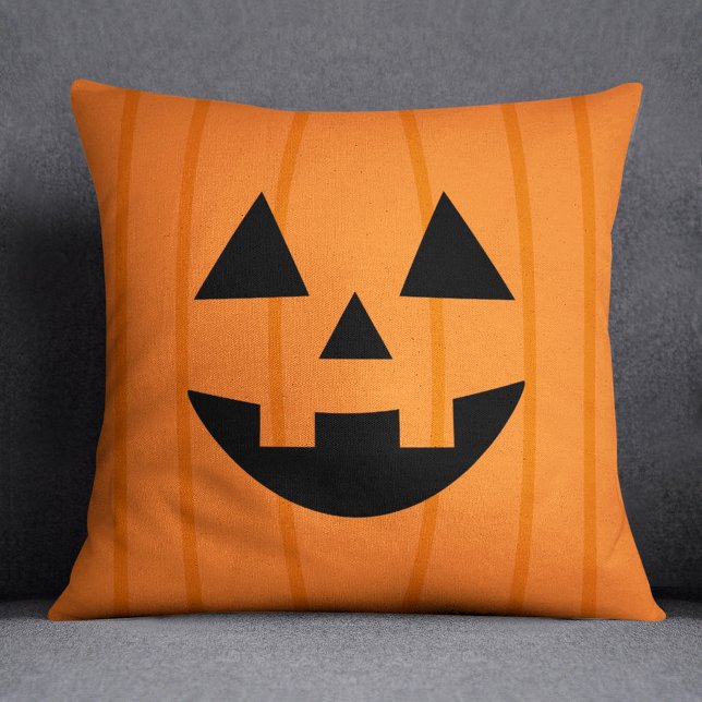 Glad Orange Pumpa Leende Halloween Kudde (Skapare uppladdad)