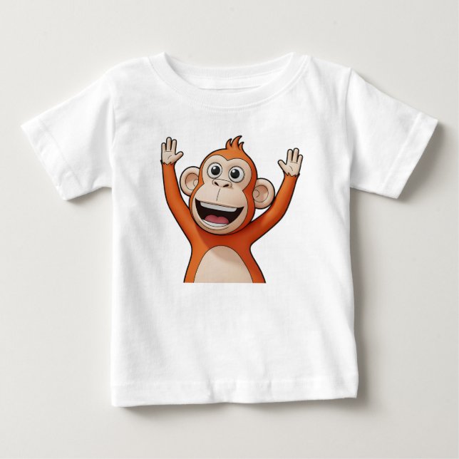 Glad orange serieapa monkey  t shirt (Framsida)