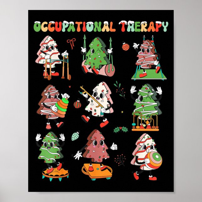 Glad Ot Jul Arbetsterapi Therast Merry Ot Poster (Framsidan)