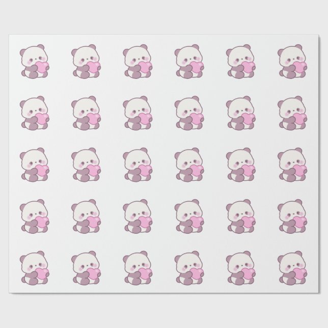 Glad Panda Design | Positiva söta vibrationer Presentpapper (Platt)