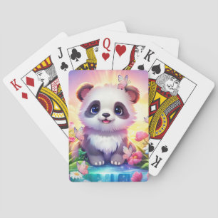Glad Panda, Regnbågar, Fjärilar och Blommor Casinokort