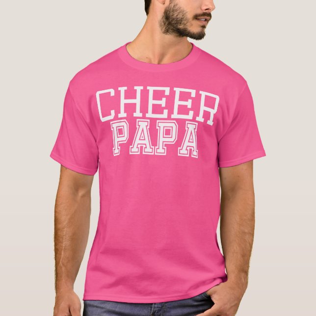 Gläd Papa Cheerleading Papa Idé Farfar T Shirt (Framsida)