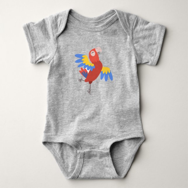 Glad papegoja dansar söt fågel t shirt (Framsida)