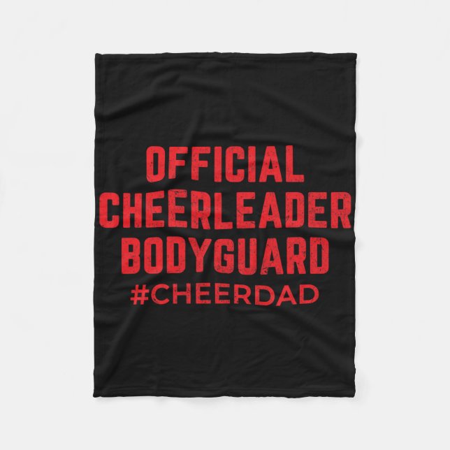 Gläd pappa röd livvakt för cheerleading  fleecefilt (Framsidan)