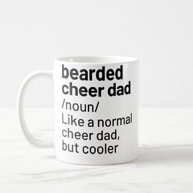 Glad Pappa Skäggig Definition Cheerleading Rollig Kaffemugg (Vänster)