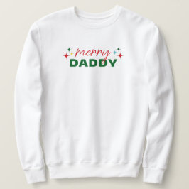 Glad Pappa Söt Färgrik Skrift Jul Lång Ärmad Tröja