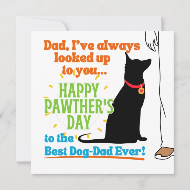 Glad Pappadagen Pappa till Hund Kort (Framsida)