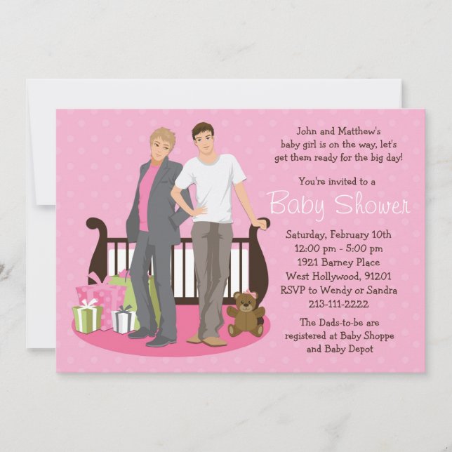 Glad papporbaby showerinbjudan för flicka inbjudningar (Framsida)