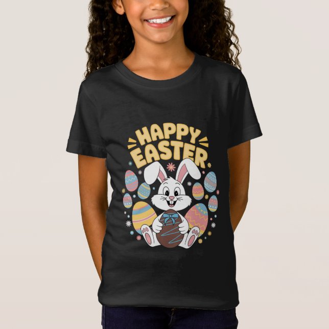 Glad påsk 2025  Ägg Kanin Söt kanin T Shirt (Framsida)
