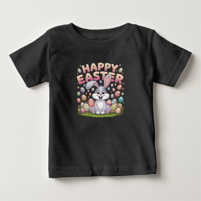 Glad påsk 2025  Ägg Kanin Söt kanin T Shirt (Framsida)