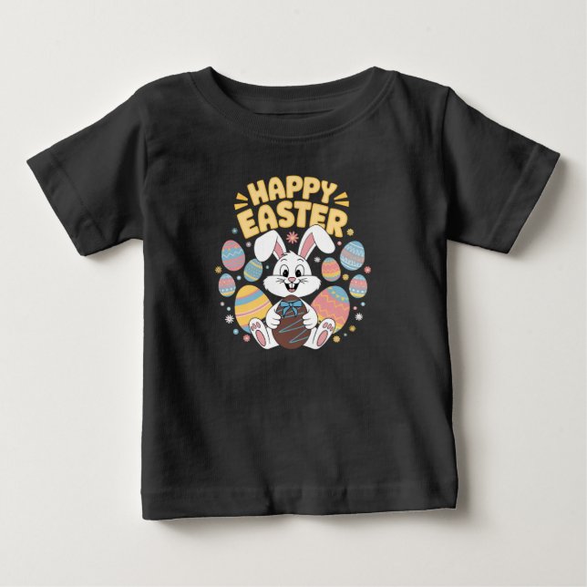Glad påsk 2025  Ägg Kanin Söt kanin T Shirt (Framsida)