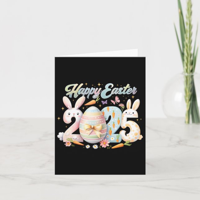 Glad påsk 2025 Bunny Rabbit Ansikte Påsk Day Wom Kort (Framsida)