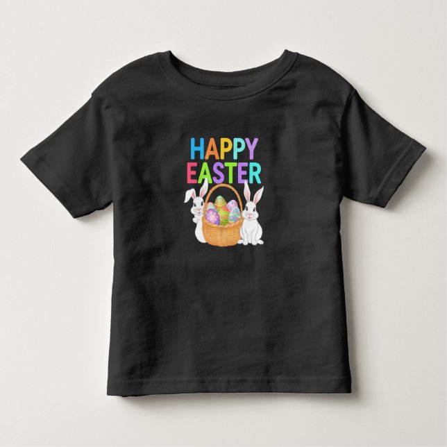 Glad påsk 2025 Eggs Bunny Cute Rabbit T Shirt (Framsida)