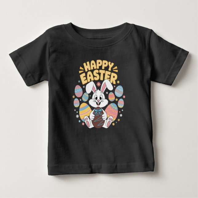 Glad påsk 2025 Eggs Bunny Cute Rabbit T Shirt (Framsida)
