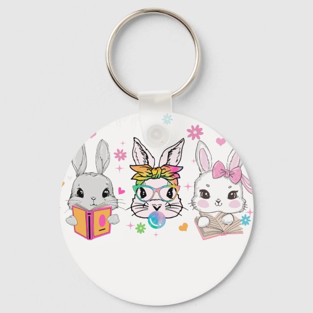 glad påsk (2), retro, vintage nyckelring (Framsida)