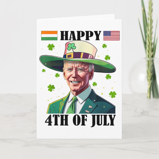 Glad påsk 4:e Joe Biden St Patricks Da Roligt Kort (Framsida)