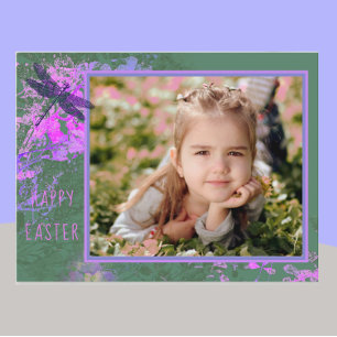 Glad påsk Abstrakt Blommigt Art Photo Ram Postc Vykort