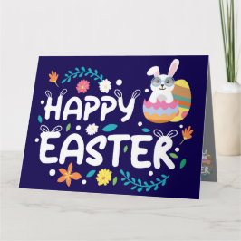Glad påsk, ägg, Bunny & Flowers Kort