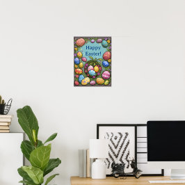 Glad påsk - Ägg i Basket Poster
