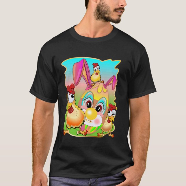 GLAD PÅSK ÄGG KYCKLING BILLIGARE ÄGG T SHIRT (Framsida)