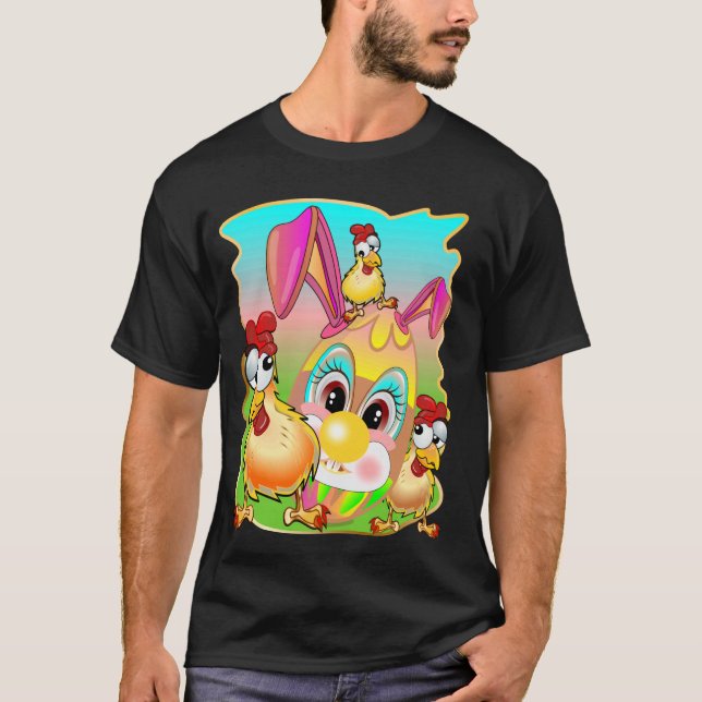 GLAD PÅSK ÄGG KYCKLING BILLIGARE ÄGG T SHIRT (Framsida)