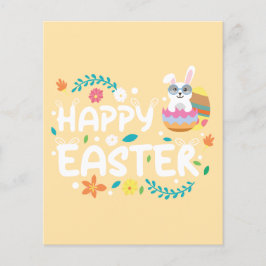 Glad påsk, ägg, strumpor och blomsterpapper