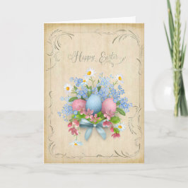 Glad påsk äggblommor med Parchment Hälsning Kort