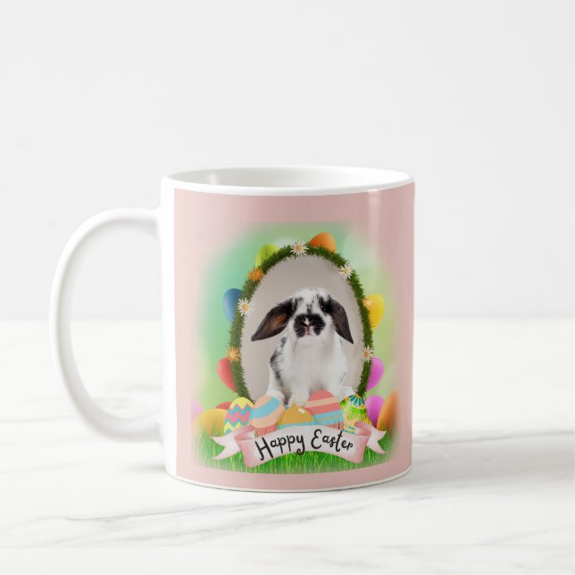 Glad påsk, äggdesign Kaffe Mugg (Vänster)