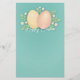 Glad påsk-äggens pastellmodell blommigt vår brevpapper