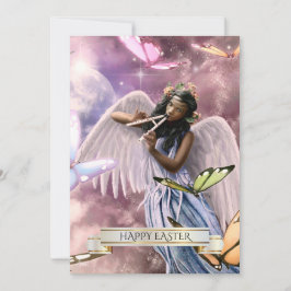 Glad påsk.Angel med skifferkort Julkort