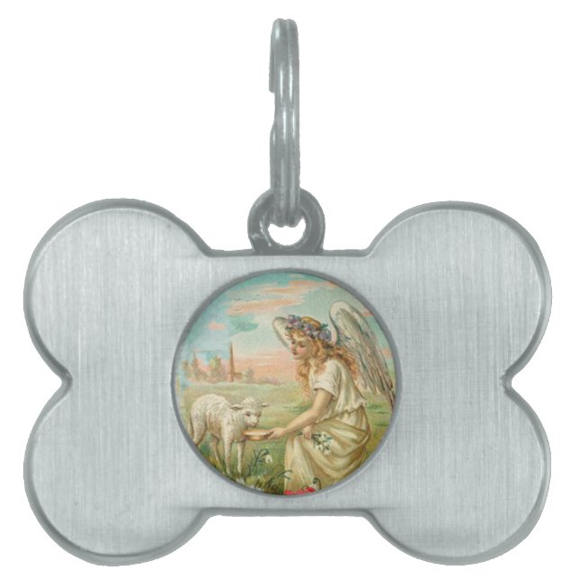 glad påsk ängel namnbricka husdjur (Framsidan)