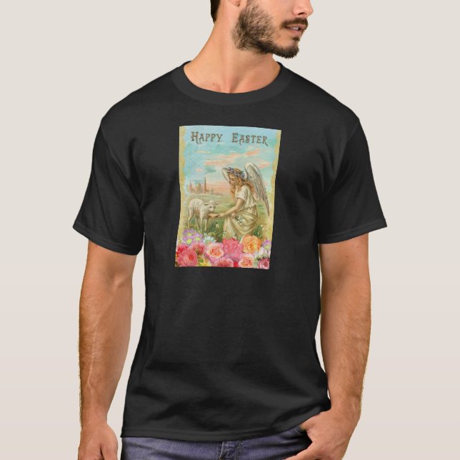 glad påsk ängel tee shirt (Framsida)