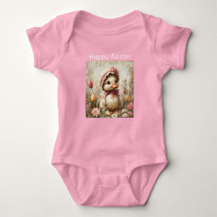 Glad Påsk Ankunge Rosa Pärlhätta Tulpaner Prästkra T Shirt