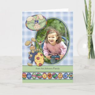 Glad påsk Anpassningsbar Photo Bunnies & Eggs Helgkort