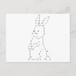 glad påsk ASCII Bunny Art Helg Vykort
