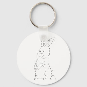 Glad påsk ASCII Bunny Art Nyckelring