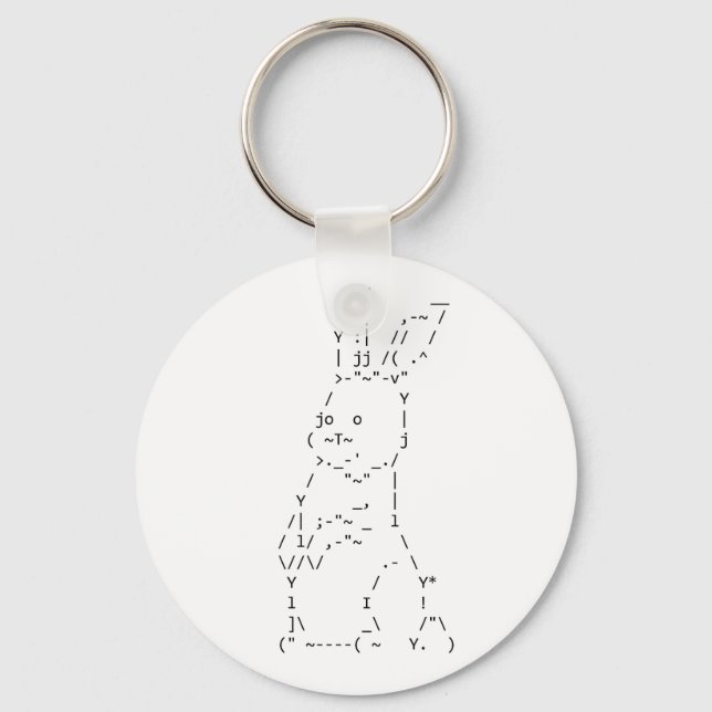 Glad påsk ASCII Bunny Art Nyckelring (Framsida)