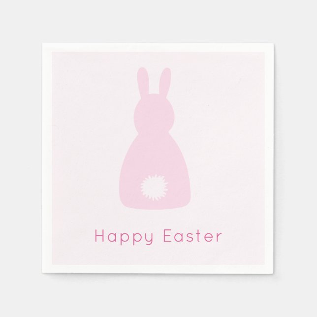 Glad påsk Baby Rosa Bunny Svan Pappersservett (Framsidan)