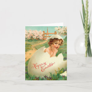 Glad påsk Baby Vintage Helgkort