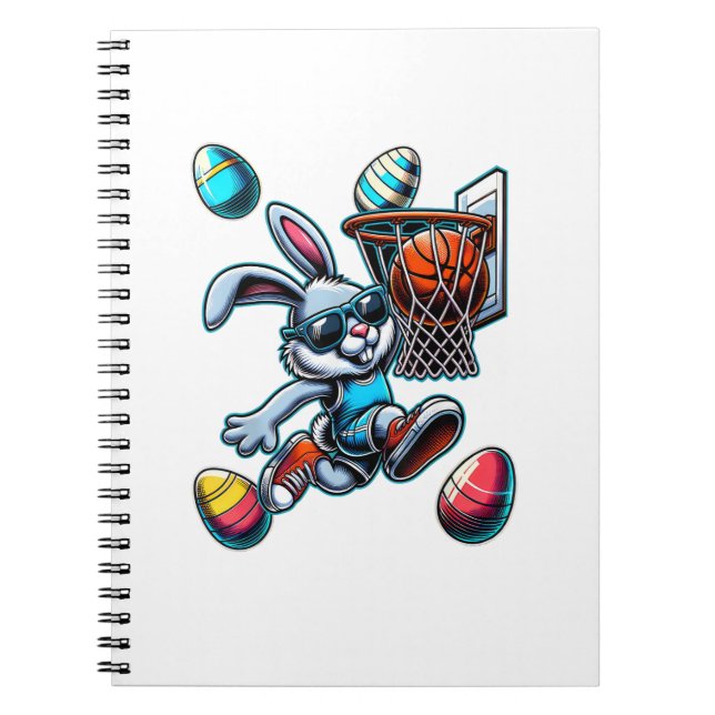Glad påsk Basketpojkar Påskharen Rolig Ea Anteckningsbok (Framsidan)