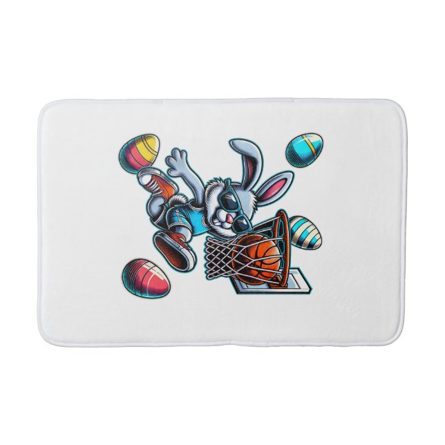 Glad påsk Basketpojkar Påskharen Rolig Ea Badrumsmatta (Framsidan)