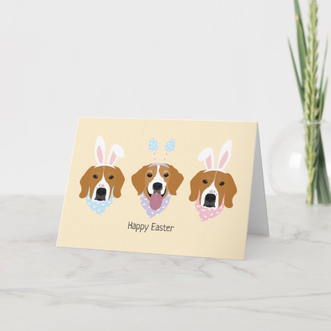 Glad påsk Beagle Hundar Helgkort (Framsida)
