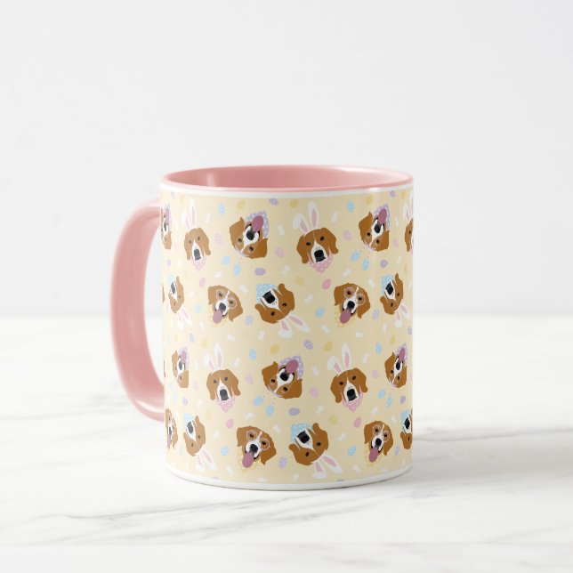 Glad påsk Beagle Hundar Mugg (Framsida vänster)