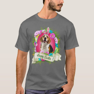 Glad påsk Beagle Wearing Bunny Ear Eggs Coola T Shirt